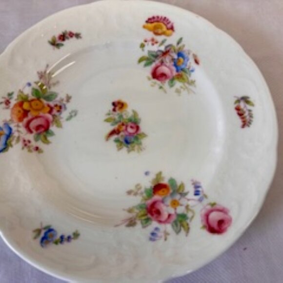 Vintage Coalport Sevres Floral Embossed Side‎ Plates England Porcelain Vibrant - Picture 7 of 8